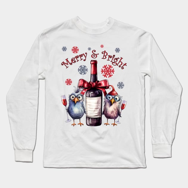 Merry and Bright Long Sleeve T-Shirt by Designs by Ira